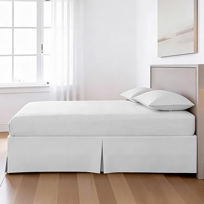 Bed Maker’s Never Lift Your Mattress Bed Skirt for Adjustable Beds, Split Corners, 15 Inch Drop Length, King, White