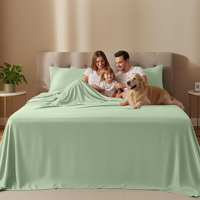 Utopia Bedding Full Size Sheet Set – 4 Piece Bed Sheets, Soft and Breathable Microfiber, Includes 1 Fitted Sheet, 1 Flat Sheet and 2 Pillowcases – Oeko Tex (Sage)
