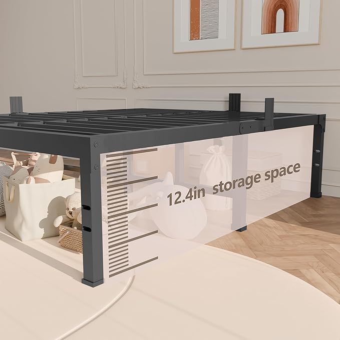 FUIOBYVV California King Bed Frame 14 Inch Tall 3500 lbs Heavy Duty Metal Platform Bed Frame California King Size No Box Spring Needed,Noise Free,Non-Slip,Easy Assembly