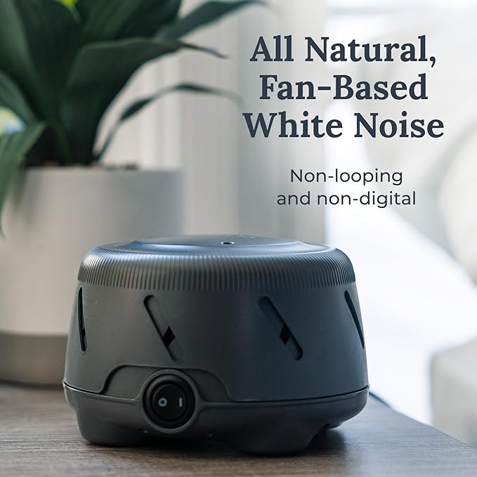 Yogasleep Dohm Uno White Noise Sound Machine & Travel Case, Real Fan Inside for Non-Looping, Sound Machine for Travel, Office Privacy, Sleep Therapy for Adults & Baby, Charcoal, 2 Piece Set