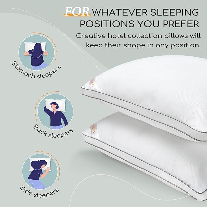 HARBOREST King Size Down Alternative Pillows Set of 2-20 x 36 Bed Pillows for Sleeping, Hotel Collection Pillows Good for Side and Back Sleeper