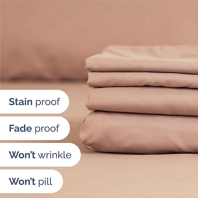 King 6 Piece Sheet Set - Comfy, Breathable & Cooling - Soft Hotel Luxury Bedding for Women, Men, Kids, Teens & Children - 1 Flat & 1 Fitted Sheet & 4 Pillowcases w/ Deep Pockets - Wrinkle Free - Mauve