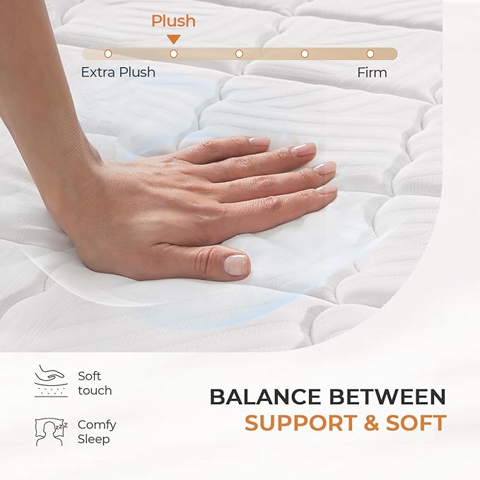 Sweetnight 8 Inch Twin XL Mattress in a Box with Comfort Foam, Individually Wrapped Pocket Innerspring for Motion Isolation & Pain Relief, CertiPUR-US Certified Twin Size Mattress