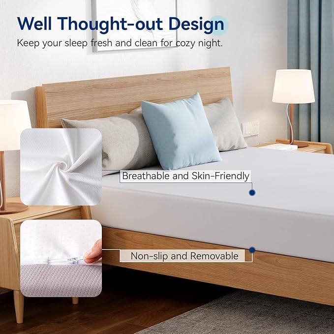 Amazon Basics Medium Firm Memory Foam Mattress, Breathable, 8 Inch, Twin, White/Grey