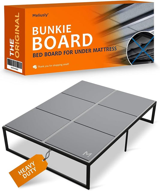 Meliusly Heavy Duty Bunkie Board Queen Size (60x80) - Non-Slip Breathable Bed Support Board for Slatted Bed Frame, Anti-Sag Under Bed Support, Noise Minimizing Moisture Resistant Bed Board