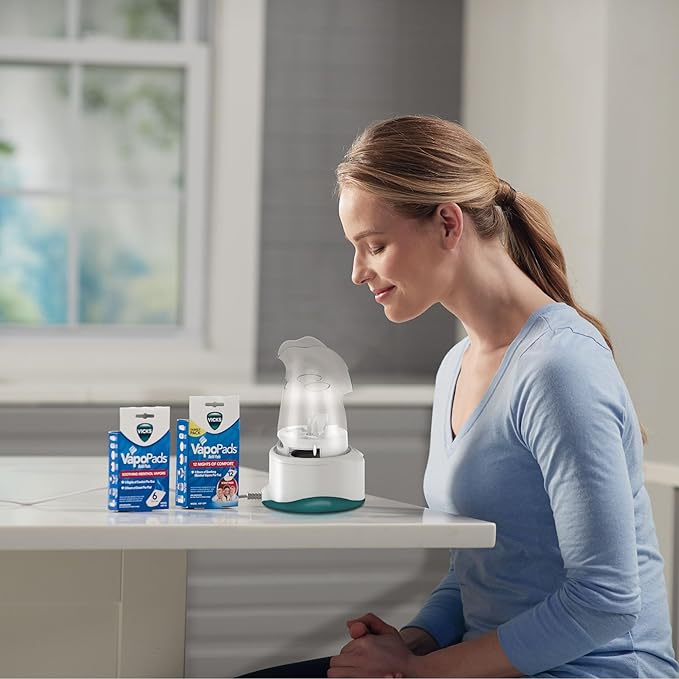 Vicks Personal Steam Inhaler for Targeted, Natural Steam Relief for Allergies, Congestion, Cough & Colds, and Sinus Irritation, Use with VapoPads - 1 Included
