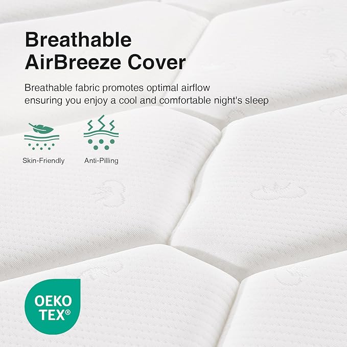 Novill 6/8 Inch Twin XL Mattress, Foam and Spring Hybrid Twin XL Mattress with Medium Support, CertiPUR-US Certified Foam & Steel Coils, Durable Design, Guest and Youth Bedroom, Eco-Friendly Packaging