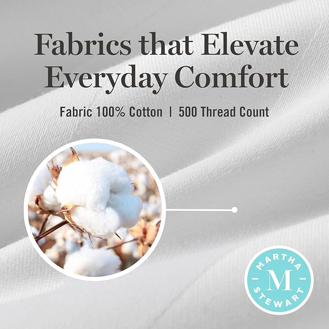 Martha Stewart Hotel Collection Pillow 500 Thread Count Damask Stripe Embroidered Feathers Soft Hypoallergenic 100% Cotton Queen Size Set of 2