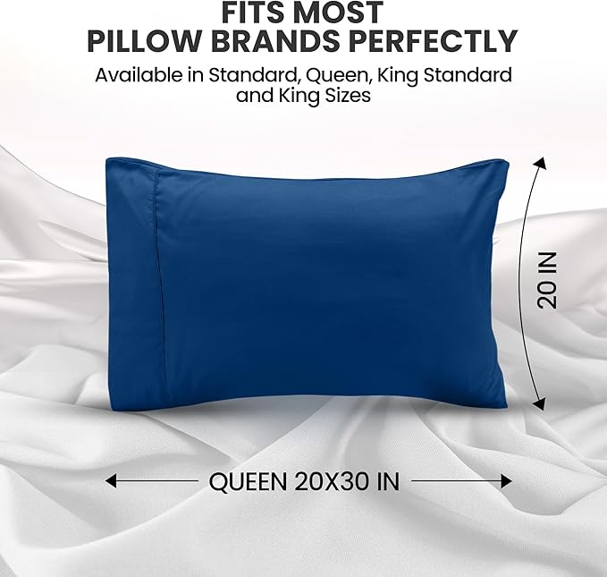 Utopia Bedding Queen Pillow Cases - 2 Pack - Envelope Closure - Soft Brushed Microfiber Fabric - Shrinkage and Fade Resistant Pillow Covers Queen Size 20 X 30 Inches (Queen, Dusk Blue)