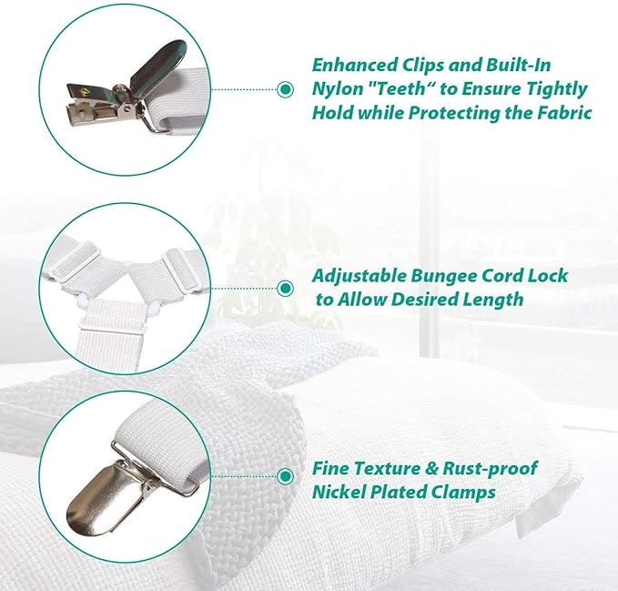 RayTour Bed Sheet Holder Straps Sheet Keepers Bedsheet Holders Fasteners 2 Sets