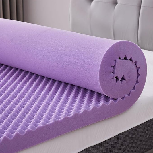 SINWEEK 3.8 Inch Egg Crate Memory Foam Mattress Topper Twin XL, Twin Extra Long Mattress Pads for College Dorm Single Bed, Pressure Relieve CertiPUR-US Certified, 39x80 Inches