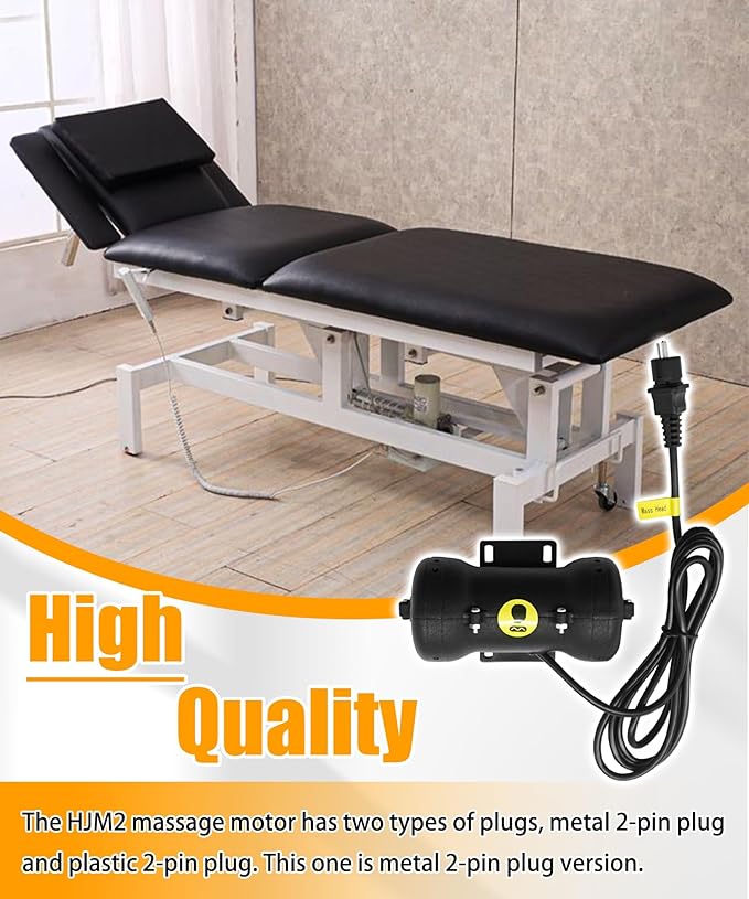 Adjustable Bed Massage Motor Replacement for Richmat HJM2, Head Zone Vibration Motor with Metal 2-Pin Plug