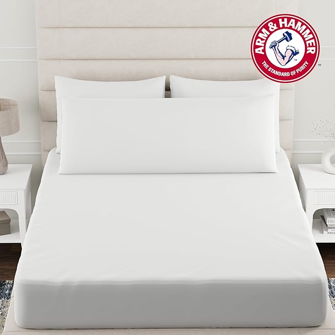 Arm & Hammer Cooling Comfort Zippered Body Pillow Cover, 20 x 54, White