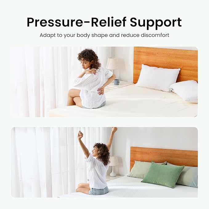 Marsail Twin Size Memory Foam Mattress Topper, 3 Inch Cooling Gel Infused with Soft Cover, CertiPUR-US® and Oeko-TEX® Certified, Sofa, RV, Camping