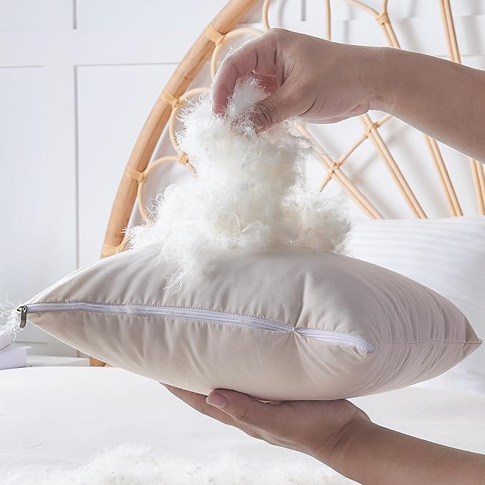 Bulk Goose Down Feather Stuffing & Fill – Hypoallergenic Pillow Filling, Repair, Restuff, Fluff for Couch Cushions, Comforters, Jackets50/50-2Lb DIY