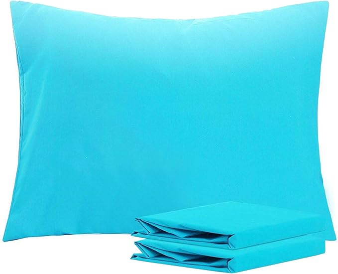 NTBAY Standard Pillowcase Set - 2 Pack Brushed Microfiber - Soft, Wrinkle-Free, Fade, Stain-Resistant, Pillow Cases with Envelope Closure - 20x26 Inches, Blue