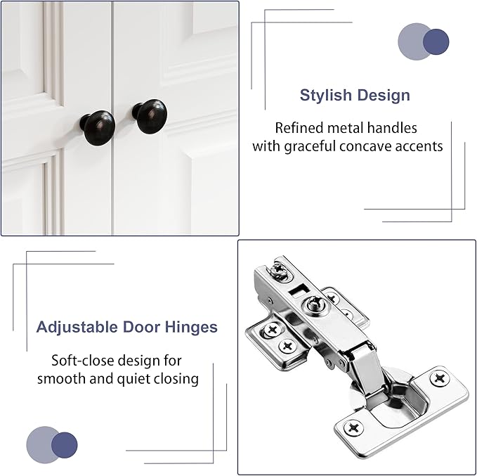 Armoire Wardrobe Closet with Drawers: 74" White Wardrobe Close with 3 Doors, Tall Armoire with Hanging Rod, Large Wood Clothes Cabinet for Bedroom (White, 47")