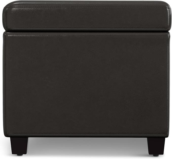 SIMPLIHOME Avalon Extra Large Storage Ottoman Bench - 54 inch Wide Upholstered Vegan Leather Rectangular Lift-Top Ottoman in Tanners Brown, Contemporary Bench for Living Room with Hidden Storage