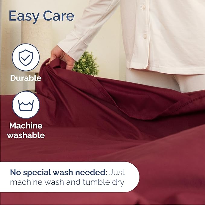 Cal King 6 Piece Sheet Set - Comfy Breathable & Cooling - Hotel Luxury Bedding for Women, Men, Kids, Teens & Children - 1 Flat & 1 Fitted Sheet & 4 Pillowcases w/ Deep Pockets, Wrinkle Free - Burgundy