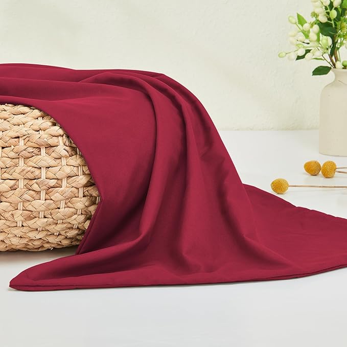 DOWNSTORIA Body Pillow Cover, Ultra Soft Microfiber Long Pillowcase, Envelope Closure Large Pillow Cases 20x54 inch (Burgundy Red)