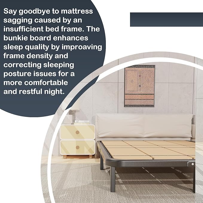 Bunkie Board Thin Wood 6mm Large King Size (76 x 80 in)| Modular Portability Design, Noise Minimizing, Low Profile Design, Easy Setup, Foldable| Bed Slats, Foldable Box Spring, Bed Support Slat