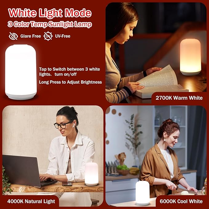 670nm Red Light Night Light for Sleep with Timer, Rechargeable, Dimmable, Sleep Aid Lamp Blue Light Blocking for Improve Sleep, Deep Relaxation, Meditation, Yoga