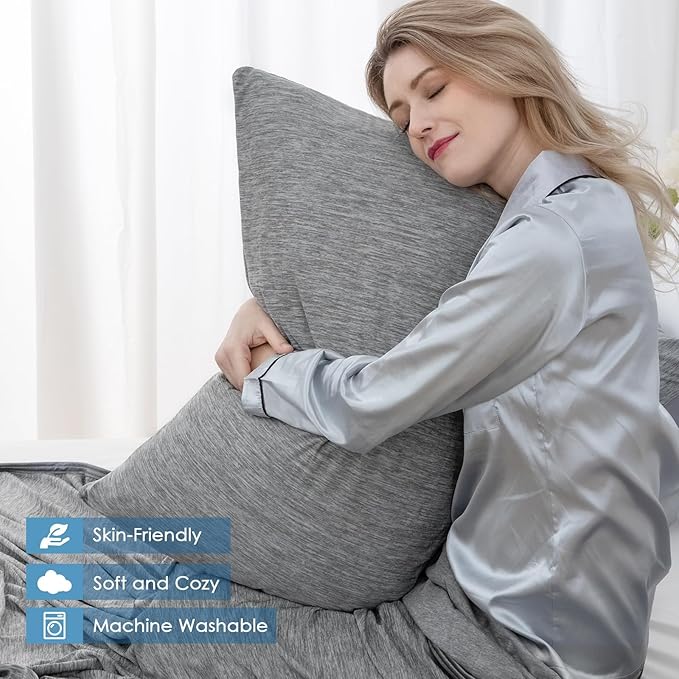CHOSHOME Cooling Pillow Cases Zipper Pillow Covers Q-Max > 0.45 Zippered Pillowcases for Hot Sleepers, Soft, Breathable, Skin-Friendly, 4 Pack (Standard, 20" x 26", Grey)