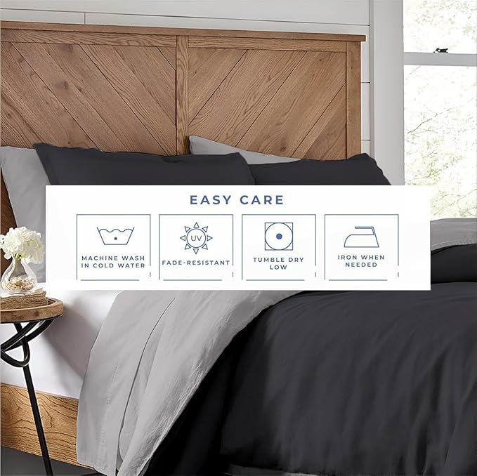 Kotton Culture 120"x120" 3 Pc Super King Plus/Super Oversize King Duvet Cover Set 100% Egyptian Cotton - 600 TC, Zipper Closure & Corner Ties - Fits Only Extra Large Inserts - Night's Shadow