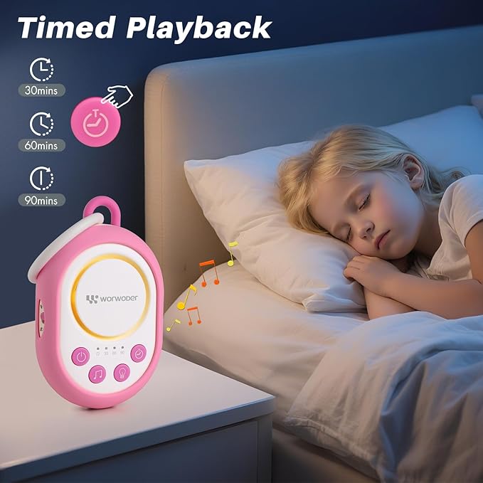 2026 Mom's Choice Awards | White Noise Sound Machine Baby with Night Light, 20 Soothing Sounds, 22 Hours Battery Life, Travel, Registry Gift, Shower, Clips on Baby Stroller