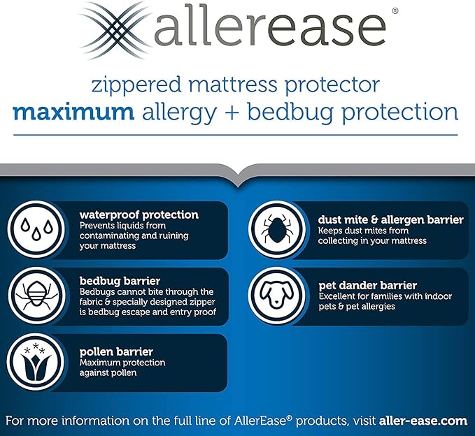 AllerEase Maximum Allergy Mattress Protector, Twin XL Size