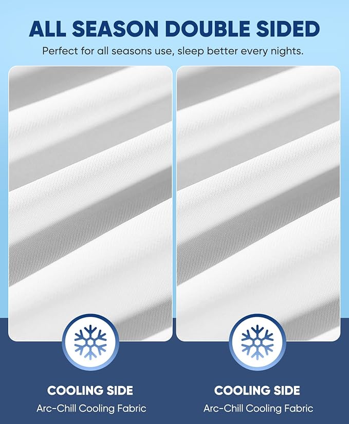 LUXEAR Cooling Pillow Cases, 2 Pack Stretch Arc-Chill Q-max >0.5 Double-Sided Cool Pillowcases King Size, Protecting Hair & Skin, Gifts for Women & Men, Hot Sleeper, Night Sweats - White