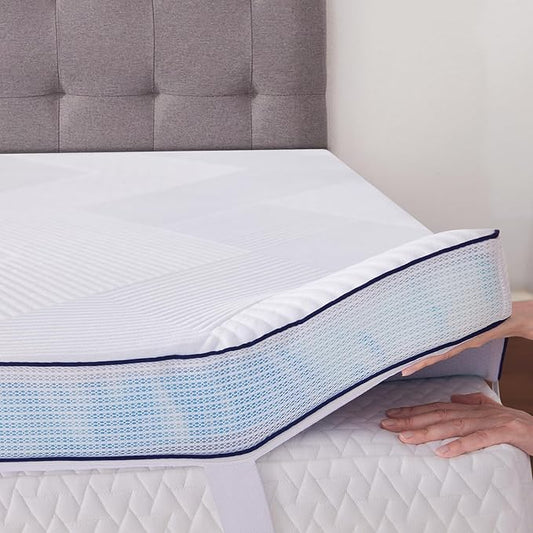 SOOSLEEPY 3 Inch Memory Foam Mattress Topper Twin Size Ventilated Breathable Cooling Mattress Pad with Removable Soft Cover Portable Bed Topper for Back Pain and Pressure Relief, CertiPUR-US Certified