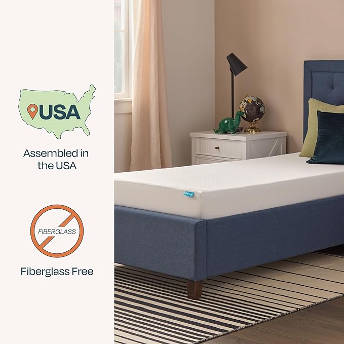 Linenspa 6 Inch Gel Infused Memory Foam Mattress – Twin Size – Medium Firm - Low Profile Bed - Mattress in a Box - Youth or Kids Bedroom - Pressure Relieving and Breathable – CertiPUR-US Certified