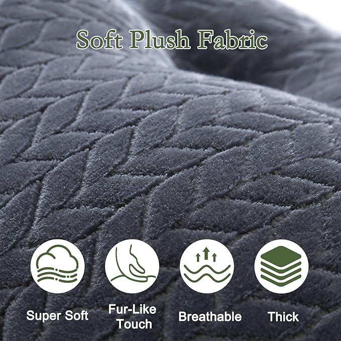 YOUR MOON Wedge Headboard Pillow King Size, Triangular Wedge Backrest Pillow with 1 Pack Neck Roll Pillows, Headboard Pillow for Bed,Daybed,and Lounging, Large Bed Bolster Pillows,Dark Gray