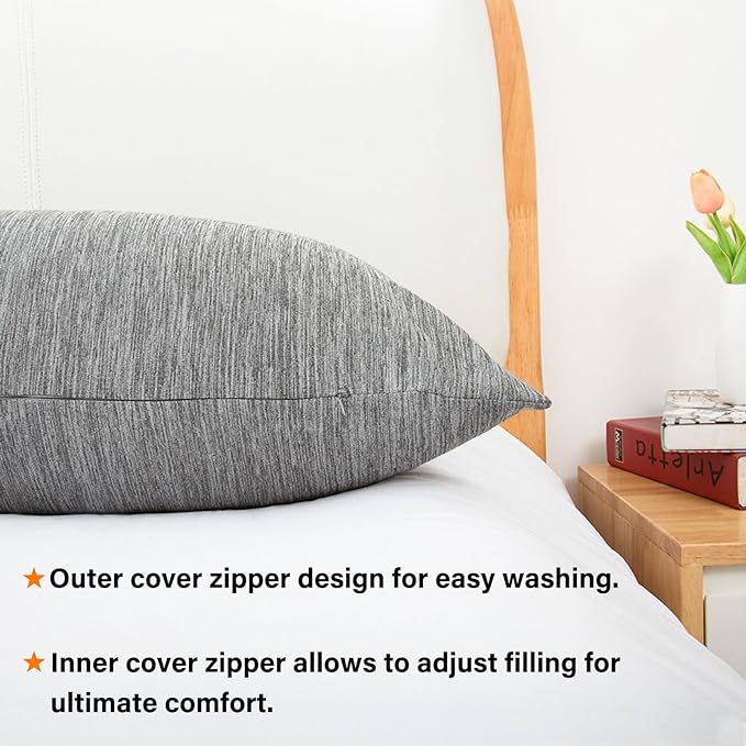 1 MIDDLE ONE Body Pillow, Cooling Memory Foam Body Pillows for Adults Sleeping, Long Pillow for Bed, Big Large Firm Full Body Pillow for Side Sleeper, 20x54 Inch, Cooling Grey