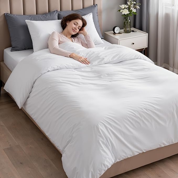 Utopia Bedding Duvet Cover Twin with Fitted Sheet (39x75) - 2 Pillow Case (20x30)- All Season Luxury Bed in a Bag with Zippered Duvet Cover - No Comforter (White)