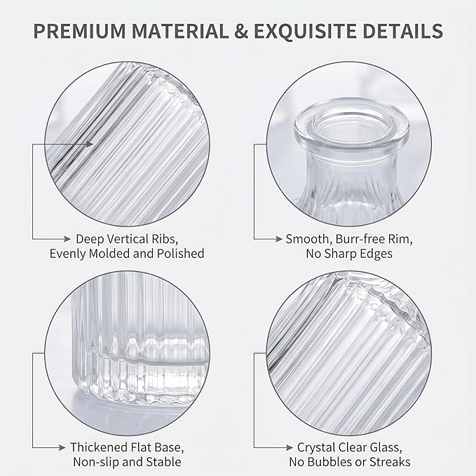 250ml 8.5oz Glass Diffuser Bottle Empty Essential Oil Jar Aromatherapy Decor Fragrance Container for Home Office Decor
