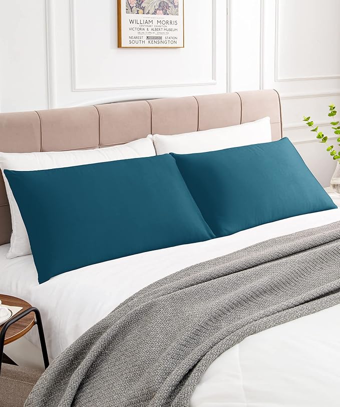 Warmstar Cotton Pillow Cases King Size Set of 2, 600 Thread Count Pillowcases 20x36 Inches, Soft Long Staple Cotton Pillowcases Breathable with Envelope Closure,Dark Teal