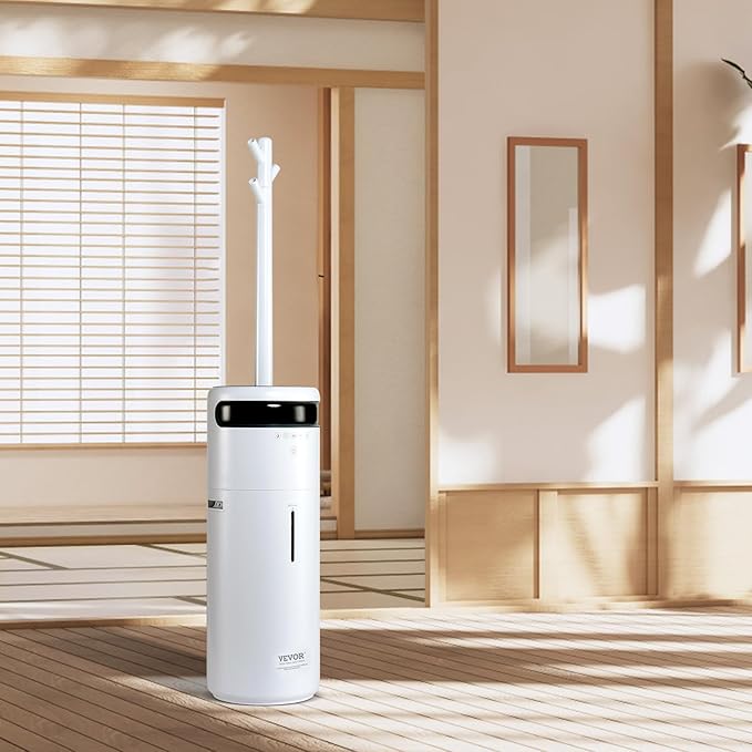 VEVOR Humidifier for Home Large Room 1291.7 sq ft, 16L Commercial Humidifier for Whole House Greenhouse Night Light & 12h Timer & Auto Shut-Off Humidifiers, Commercial Branch Tube w/ 360° Nozzle