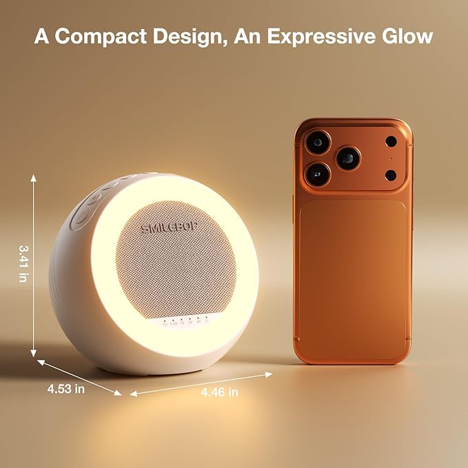White Noise Sound Machine with Night Light, Portable Sound Machine for Baby and Adults with 10-Color Night Light, 32 Soothing Sounds & 5 Timer for Nursery, Home Office Privacy and Travel