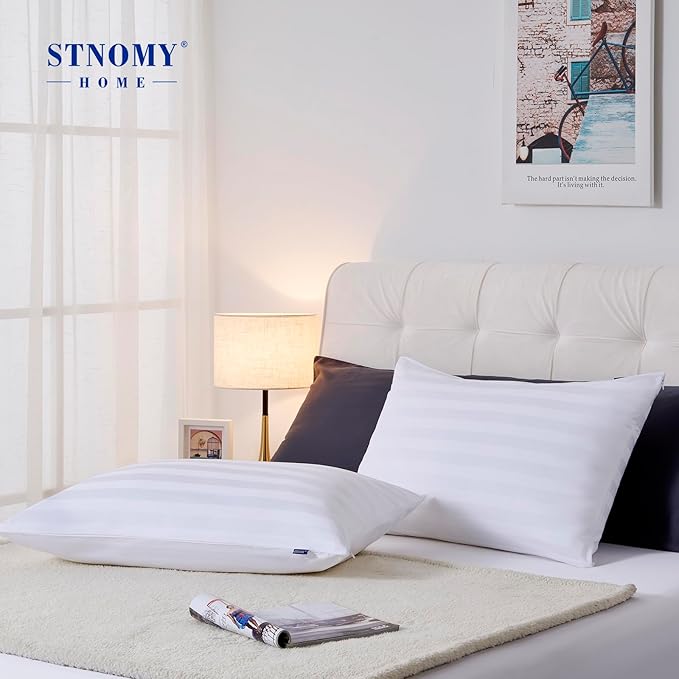 Premium Cotton Pillow Protectors with Zipper Durable Soft Breathable Pillow Cover King Size 2 Pack