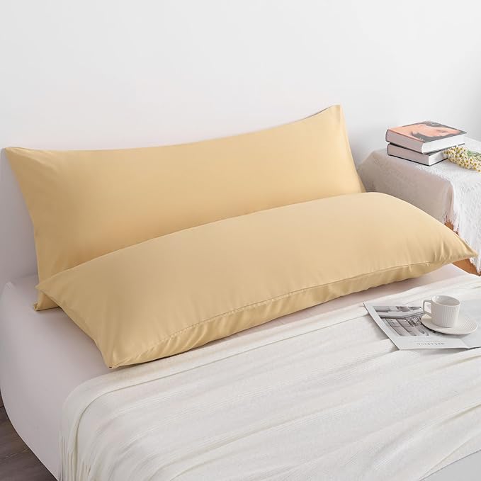 NTBAY 2 Pack Body Pillowcase, 20x54 inches, Light Taupe, Soft, Wrinkle, Fade Resistant, Envelope Closure, Microfiber, 2 Pillowcases, Set of 2