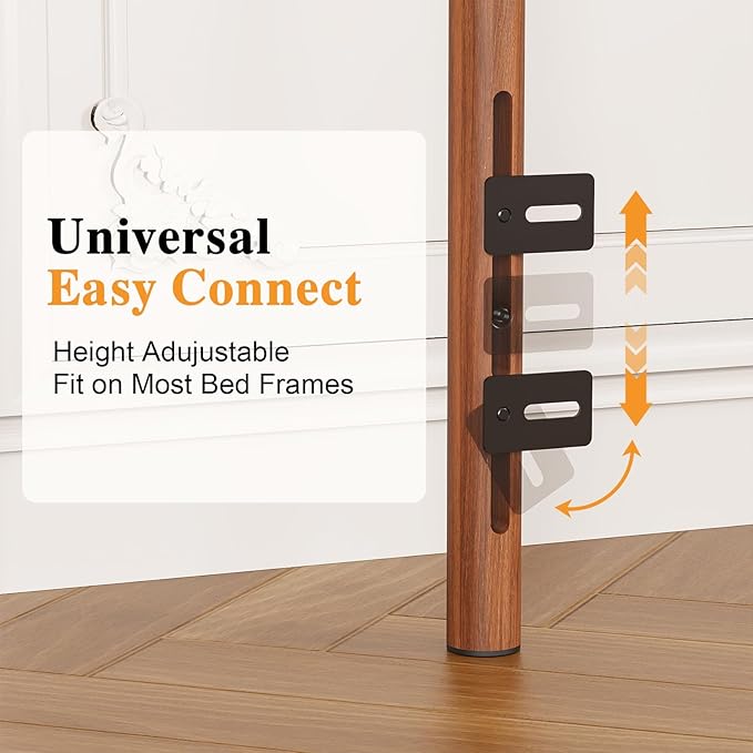 Merronix Queen Size Headboard with Charger Stations, Vintage Metal Headboard Only Farmhouse Retro Freestanding Black Wooden-Painting Headboard for Queen Bed Frame, Height Adjustable, Easy Assembly