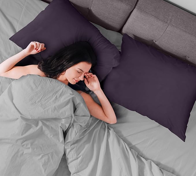 Utopia Bedding Premium 100% Waterproof Pillow Protectors with Zipper Standard Size (Set of 2), Bed Bug and Dust Mite Proof Zippered Pillow Covers, Pillow Encasement Cases, Purple