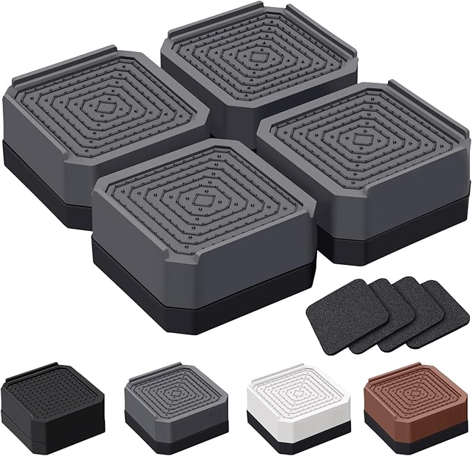 ANNKUT Bed Risers and Furniture Risers, Heavy Duty Adjustable Lifting Blocks for Couches, Desks, and Chairs, Elevates 1.5 Inches, Holds up to 4000 lbs (Grey)