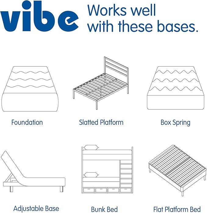 Vibe Quilted Hybrid Mattress, 12-Inch Innerspring and Pillow Top Gel Memory Foam Mattress, Fiberglass Free, CertiPUR-US Certified Bed in a Box, California King
