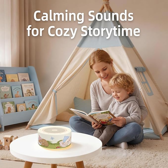 Kipcush White Noise Machine - Soft Non-Glare Nursery Lamp, 30 Soothing Sounds, 8 Color Lights, Max 8-Hour Timer for Baby & Adults (Sleepy Puppy, Standard)