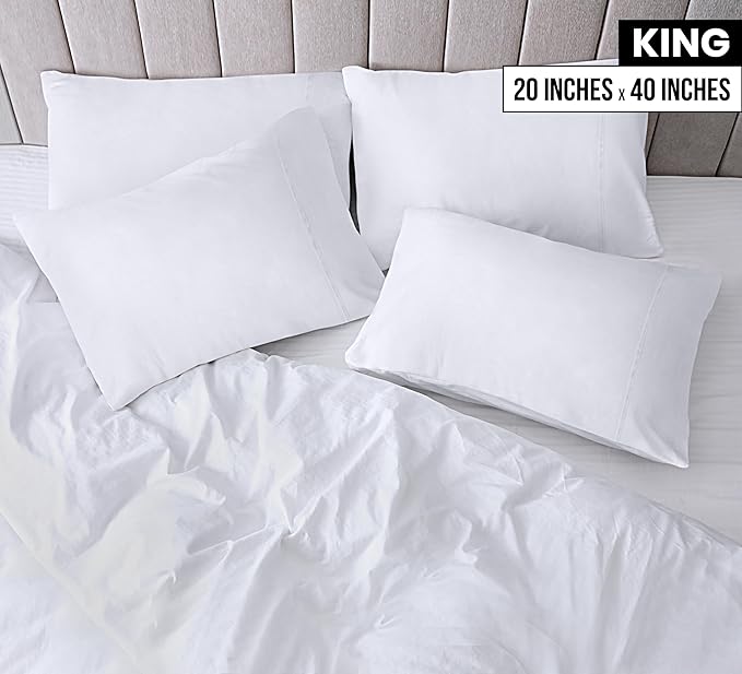 Utopia Bedding King Pillow Cases - 12 Pack - Envelope Closure - Soft Brushed Microfiber Fabric - Shrinkage and Fade Resistant Pillow Covers King Size 20 X 40 Inches (King, White)