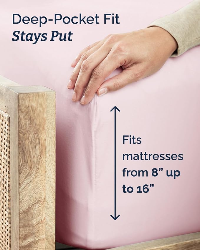 Twin XL 4 Piece Sheet Set - Comfy, Breathable & Cooling - Soft Hotel Luxury Bedding for Women, Men, Kids, Teens and Children - 1 Flat & 1 Fitted Sheet & 2 Pillowcases with Deep Pockets - Lavender Pink