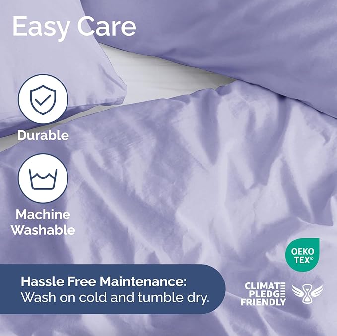 Duvet Cover Full Size Set - Extra Soft Full Duvet Cover 80" x 90" with 2 Pillow Shams - Hotel Luxury, Easy Care & Fade Free w/ Zipper Closures & Ties - All Season, Comfy, Cozy & Breathable (Lavender)